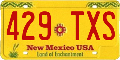 NM license plate 429TXS