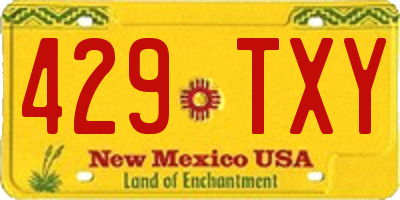NM license plate 429TXY