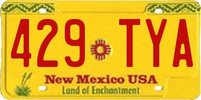 NM license plate 429TYA