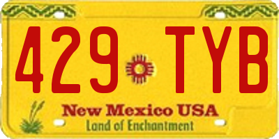 NM license plate 429TYB