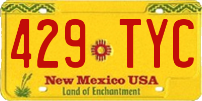 NM license plate 429TYC