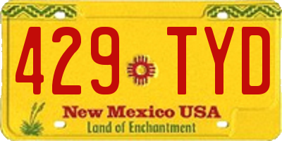 NM license plate 429TYD