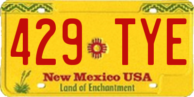 NM license plate 429TYE