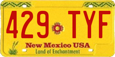 NM license plate 429TYF