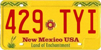 NM license plate 429TYI