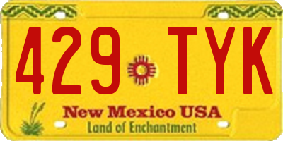 NM license plate 429TYK