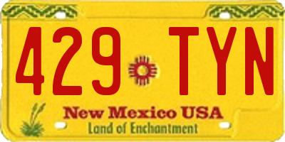 NM license plate 429TYN