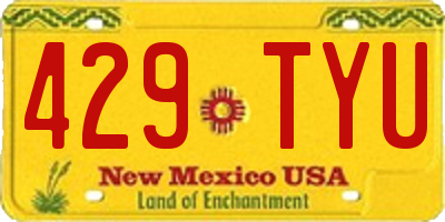 NM license plate 429TYU