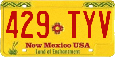 NM license plate 429TYV