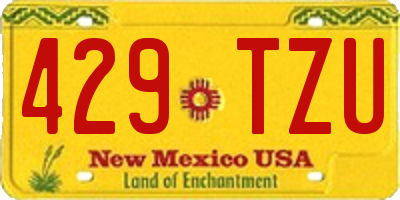 NM license plate 429TZU