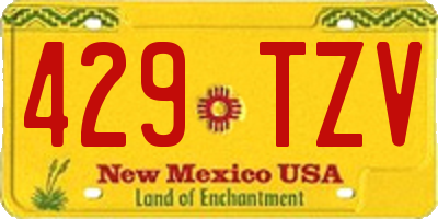 NM license plate 429TZV