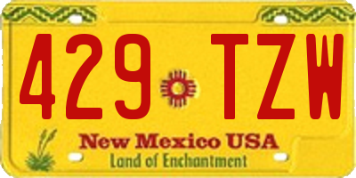 NM license plate 429TZW