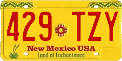 NM license plate 429TZY