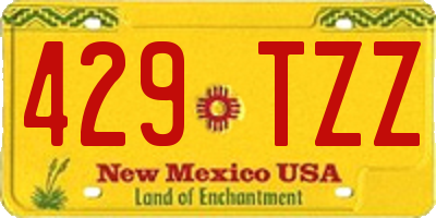 NM license plate 429TZZ