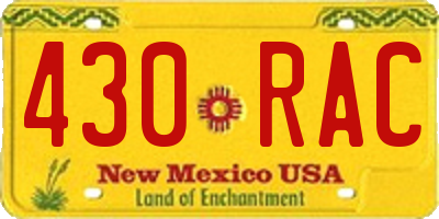 NM license plate 430RAC