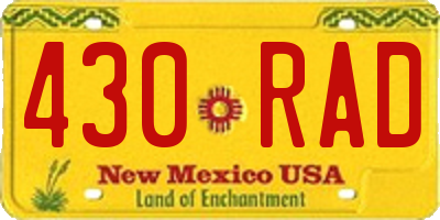 NM license plate 430RAD