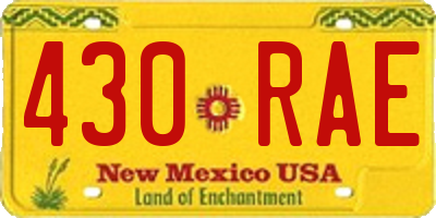 NM license plate 430RAE