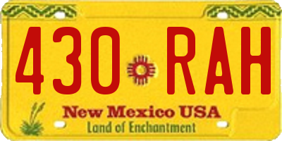 NM license plate 430RAH