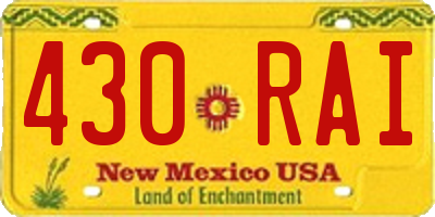 NM license plate 430RAI