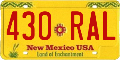 NM license plate 430RAL