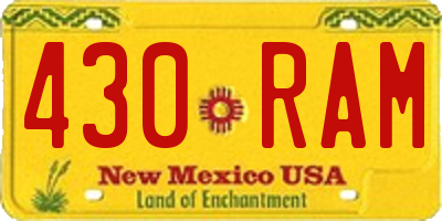 NM license plate 430RAM