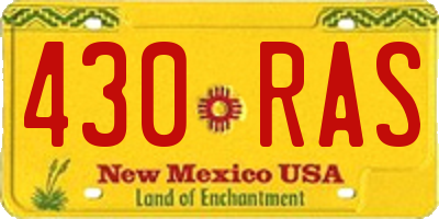 NM license plate 430RAS