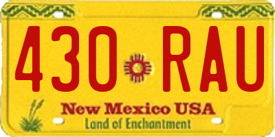 NM license plate 430RAU