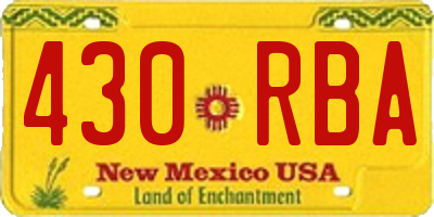 NM license plate 430RBA