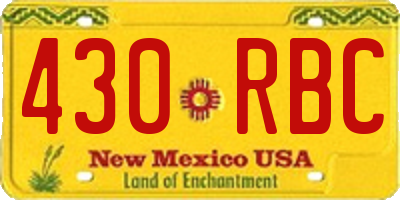 NM license plate 430RBC