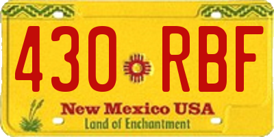 NM license plate 430RBF