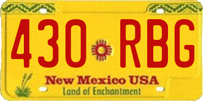 NM license plate 430RBG