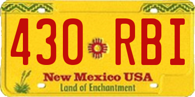 NM license plate 430RBI