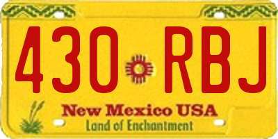 NM license plate 430RBJ