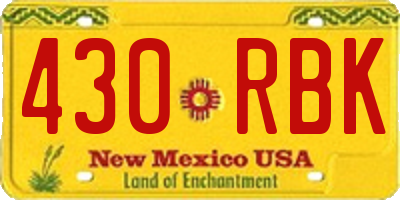 NM license plate 430RBK