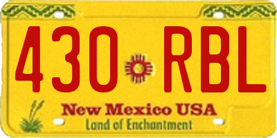 NM license plate 430RBL