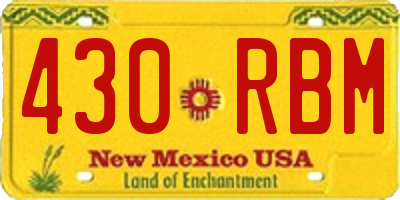 NM license plate 430RBM