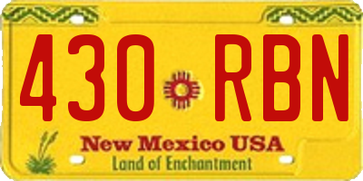 NM license plate 430RBN
