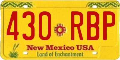 NM license plate 430RBP
