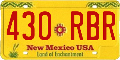 NM license plate 430RBR