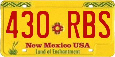 NM license plate 430RBS