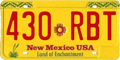 NM license plate 430RBT