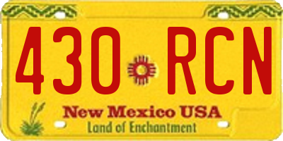 NM license plate 430RCN