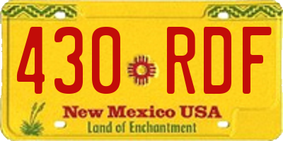NM license plate 430RDF