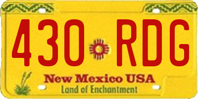 NM license plate 430RDG