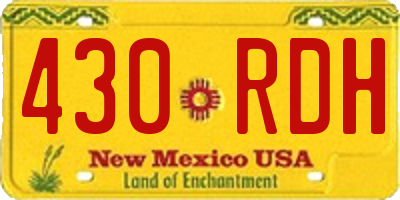 NM license plate 430RDH