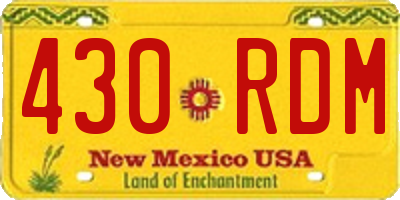 NM license plate 430RDM