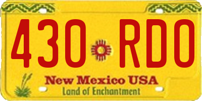 NM license plate 430RDO