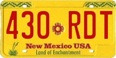 NM license plate 430RDT