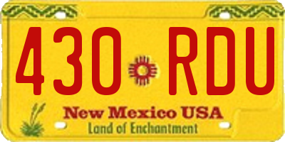 NM license plate 430RDU