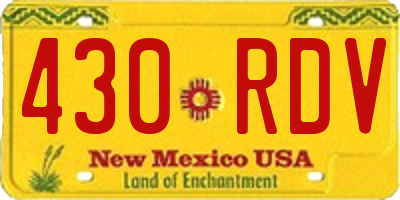 NM license plate 430RDV